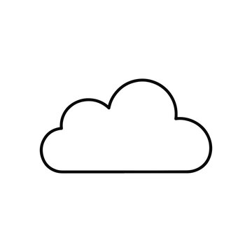 A simple, clear outline of a cloud shape on a white background