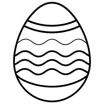 Clean Easter Egg Outline Vector