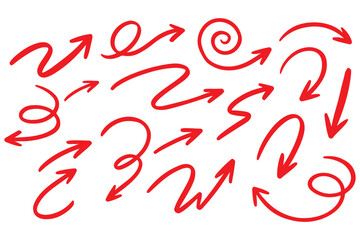 Poster - Hand drawn vector arrows doodle set on white background. design element vector illustration.