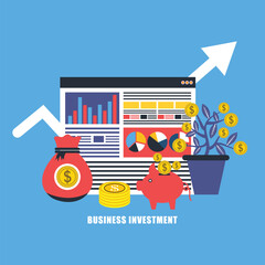Poster - Business investment modern flat design concept