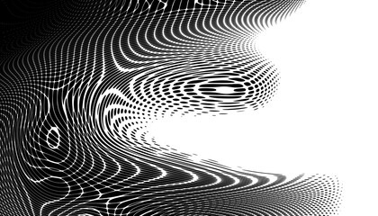Poster - Monochrome gradient halftone dots background. Overlay png illustration. Abstract grunge dots on transparent background