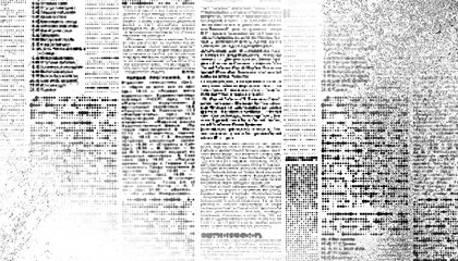 Poster - Overlay old white newspaper paper grunge vintage background. Grunge halftone style