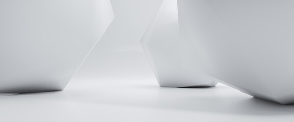 Poster - Abstract Futuristic empty floor and room Sci-Fi Corridor With light for showcase,room,interior,display products.Modern Future cement floor and wall background technology interior concept.3d render