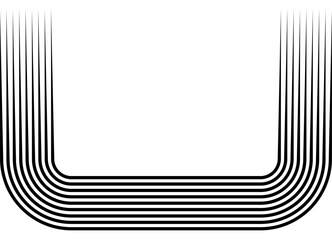 Poster - Vector pattern of black parallel lines on a white background in retro style. Decorative design element for advertising, packaging, sportswear. Sports vector background. Competition. Rectangular frame