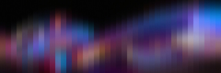 Fototapete - Vertical prism stripes on dark background with glowing neon gradient blur, abstract distortion, vibrant colors, fluid holographic mesh texture, modern tech fantasy wallpaper design
