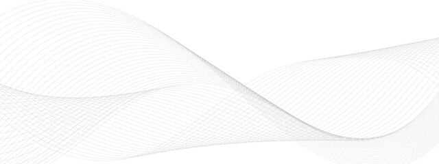 Poster - Abstract grey smooth element swoosh speed wave modern stream background. Abstract wave line for banner, wallpaper background with wave design. Vector illustration	