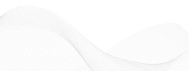 Poster - Abstract grey smooth element swoosh speed wave modern stream background. Abstract wave line for banner, wallpaper background with wave design. Vector illustration	