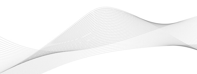 Poster - Abstract grey, white wavy smooth element swoosh speed wave modern stream curve and technology lines on transparent background.	