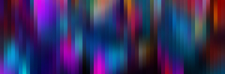 Fototapete - Vibrant abstract digital background with neon gradient glow, vertical prism blur lines in pink blue purple red hues, glossy fluid effect for tech display, web banner, futuristic design