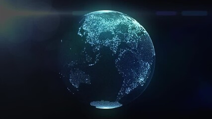 Poster - Planet Earth made of particles. Computer generated 3d render