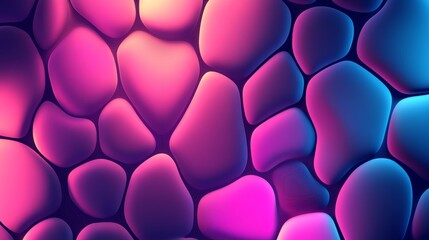 Aufkleber - Abstract Organic Shapes with Neon Pink and Blue Lighting Background