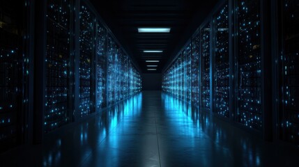 Poster - Glowing data center interior