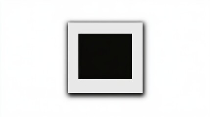 Poster - A black rectangle centered on a gray background, resembling a picture frame or a digital screen.