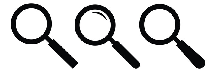 Wall Mural - Search icon set. Magnifying glass icon.