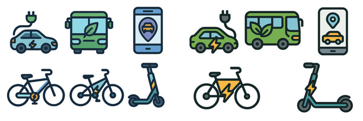 Poster - Electric vehicles and alternative transport options promote eco-friendly travel in urban areas