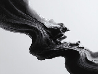 Poster - Abstract monochrome image of flowing liquid. Can be used to represent creativity, fluidity, movement, or transformation. Great for backgrounds  conceptual designs.