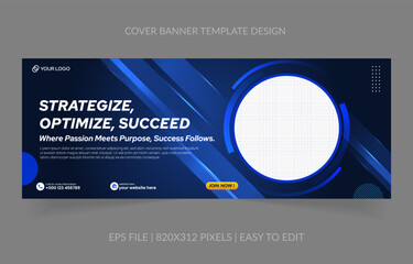 Fototapete - abstract background template business banner with image space replacement for social media and website promotion