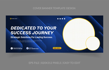 Fototapete - abstract background template business banner with image space replacement for social media and website promotion
