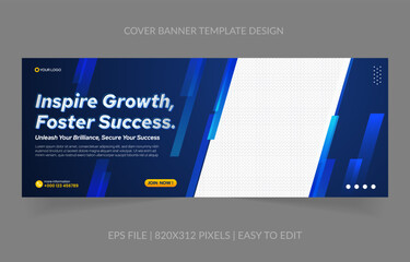 Fototapete - abstract background template business banner with image space replacement for social media and website promotion