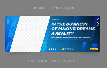 Fototapete - abstract background template business banner with image space replacement for social media and website promotion