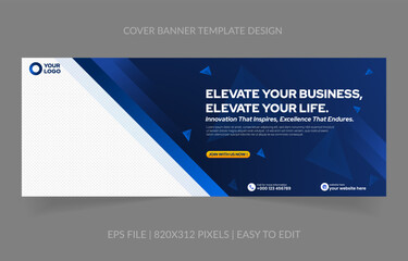 Fototapete - abstract background template business banner with image space replacement for social media and website promotion