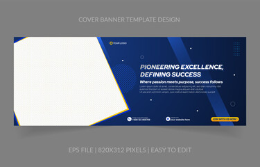 Fototapete - abstract background template business banner with image space replacement for social media and website promotion