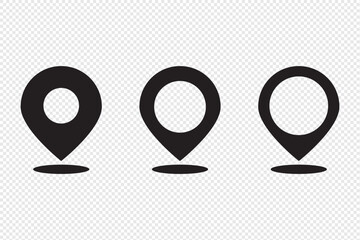 Poster - Vector Location pin icon Set. Location marker on transparent background for mapping purposes. 