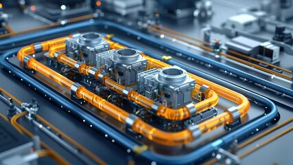 Poster - Futuristic Tech: Circuitry, Flow, and Advanced Engineering Visualization