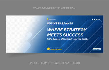 Fototapete - abstract background template business banner with image space replacement for social media and website promotion