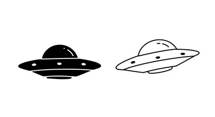 Poster - UFO Silhouette Icon: An eye-catching outline of a classic unidentified flying object, offering a modern, minimalist take on the mysterious and extraterrestrial.