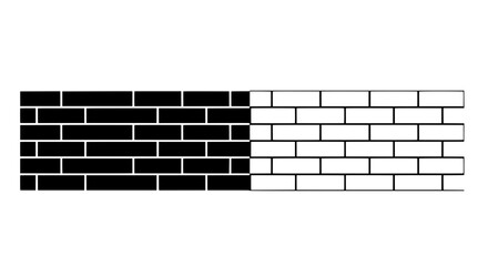 Poster - Contrast in Construction: A close-up view of a wall with a stark contrast, half of it rendered in bold black, the other half in crisp white, creating a visual statement.