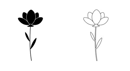 Poster - Floral Silhouette: Delicate floral silhouettes, showcasing intricate designs and clean lines, stand out, suitable for various applications like design or decoration.
