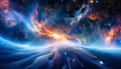 Wall Mural - stunning cosmic background swirling nebulae and distant stars perfect for science fiction fantasy or space themed projects backdrop nebula