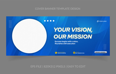 Fototapete - abstract background template business banner with image space replacement for social media and website promotion