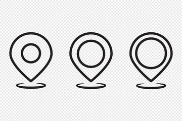 Poster - Pin location icon for map and navigation. Location vector icon set. Point illustration sign collection. position symbol. Place logo.