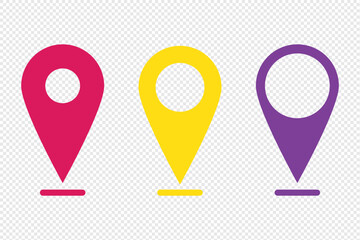 Poster - Pin location icon set. Geolocation GPS tag icons set, mark location, location pin icon, position symbol, vector set. 