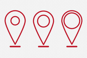 Poster - Pin location icon set. Geolocation GPS tag icons set, mark location, location pin icon, position symbol, vector set. 