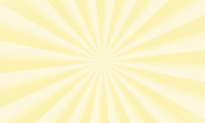 Aufkleber - Radiant yellow background. Pop art comic book background. Sunburst yellow background with radial lines and halftone dots. 