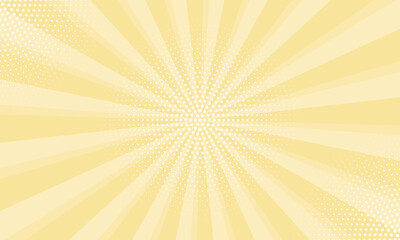 Aufkleber - Radiant yellow background. Pop art comic book background. Sunburst yellow background with radial lines and halftone dots. 