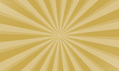 Aufkleber - Radiant yellow background. Pop art comic book background. Sunburst yellow background with radial lines and halftone dots. 