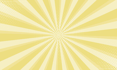 Aufkleber - Radiant yellow background. Pop art comic book background. Sunburst yellow background with radial lines and halftone dots. 