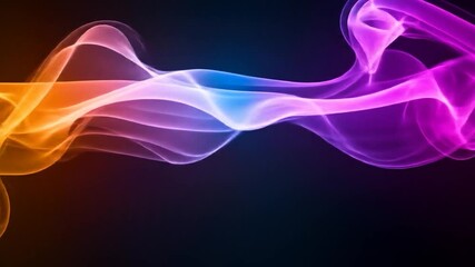 Poster - Abstract colorful smoke swirls on black background