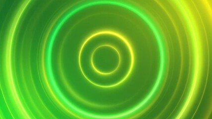 Poster - Abstract concentric circles of vibrant green and lime green light