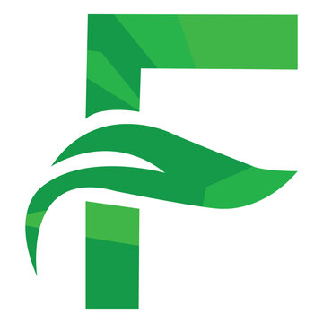 Low poly and initial f letter logo with creative symbol vector design template