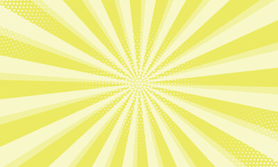 Aufkleber - Radiant yellow background. Pop art comic book background. Sunburst yellow background with radial lines and halftone dots. 