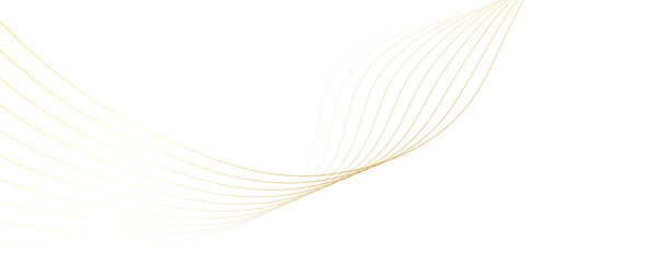 Poster - Abstract golden linear background. Flowing particles future technology concept abstract gradient and gold wave curve lines banner.
