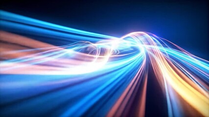 Poster - Abstract light trails in vibrant colors