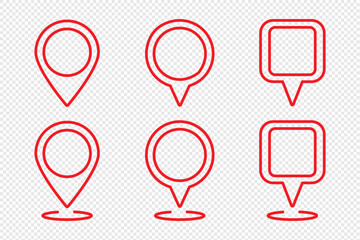 Poster - Location pin icon collection. Location Pin Icon, GPS Marker, Map Pointer. Location pin icon in editable stroke, outline styles. For navigation, maps and geolocation designs in apps, websites.