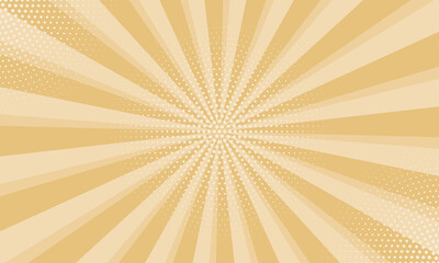 Aufkleber - Radiant yellow background. Pop art comic book background. Sunburst yellow background with radial lines and halftone dots. 
