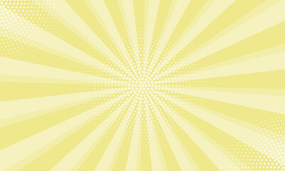 Aufkleber - Radiant yellow background. Pop art comic book background. Sunburst yellow background with radial lines and halftone dots. 